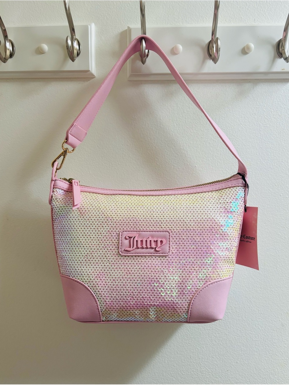 Juicy Couture Pink Iridescent Sequin Shoulder Bag
